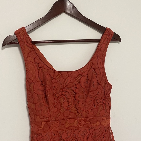 BCBG Formal Semi Formal Orange Lace Dress - Picture 2 of 8